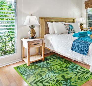 Jungle leaves flower rug - TenStickers