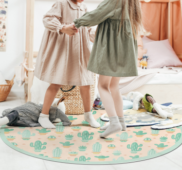 kids cactus flower rug - TenStickers