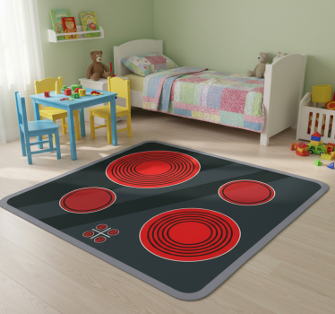 Kids vinyl rug for kitchen ceramic cooktop - TenStickers