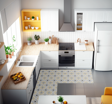 Kitchen retro tiles kitchen flooring - TenStickers