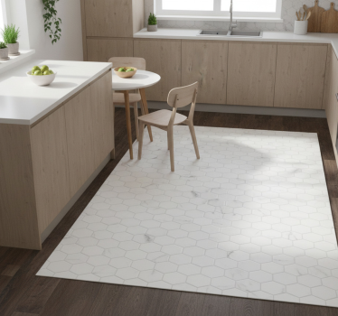 Kitchen vinyl rug elegant grey hexagon tiles - TenStickers