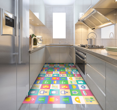 Kitchenware kitchen flooring - TenStickers