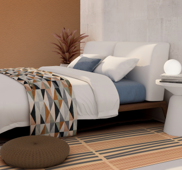 Layered striped elegance bedroom vinyl rug - TenStickers
