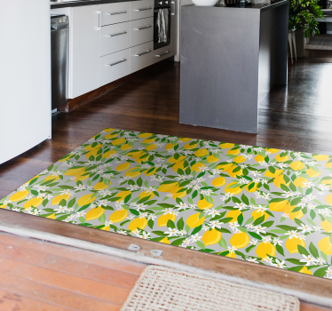 Lemon Tree flower rug - TenStickers