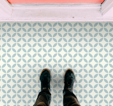 Light blue circles on a white background tile mat - TenStickers