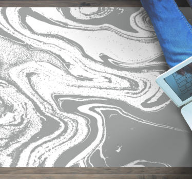 Light grey marble texture rug - TenStickers