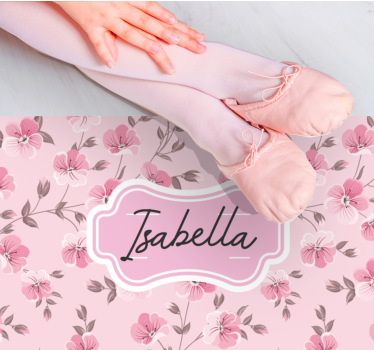Light pink vintage design flower rug - TenStickers