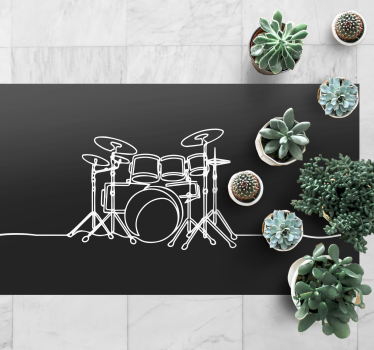 Line art drum elegant design contemporary rugs - TenStickers