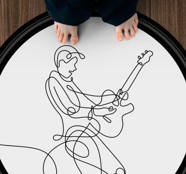 Line Art Musician textured vinyl rug - TenStickers