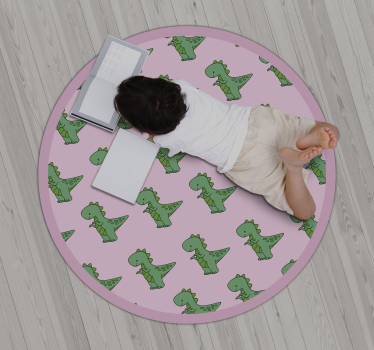 little dinosaurs on pink  kids vinyl carpet - TenStickers