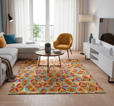 Living room vinyl rug vibrant prism pattern mat - TenStickers
