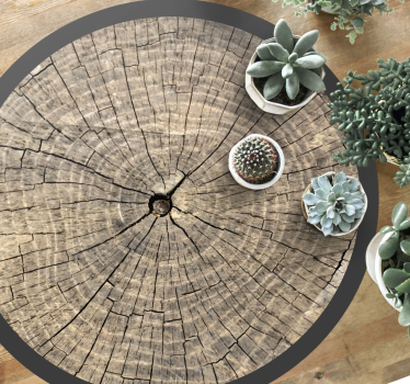 Log Cross-Section wood vinyl rug - TenStickers