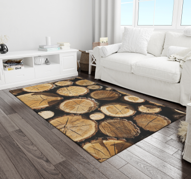 Log Slice Pattern wood vinyl rug - TenStickers