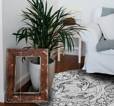 Lotus and koi carp flower carpet - TenStickers