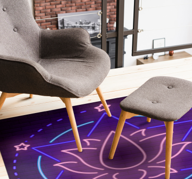 Lotus brick wall light flower rug - TenStickers