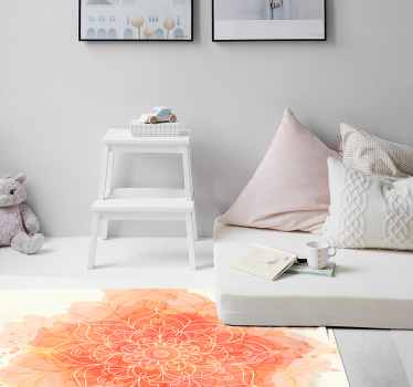 Lotus mandala design flower rug - TenStickers