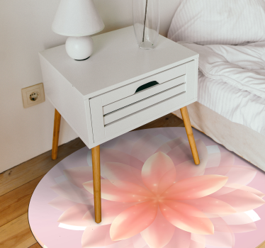 Lotus realistic pink flower rug - TenStickers