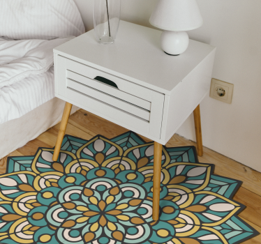 Mandala green and orange mandala mat - TenStickers