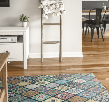 Mandala themed colourful tiles vinyl mat - TenStickers