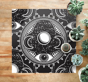 Mandala vinyl rug celestial mandala design - TenStickers