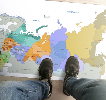 Map Card  USSR  - OR vinyl map rug - TenStickers