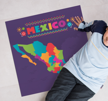Map Mexico vinyl map rug - TenStickers