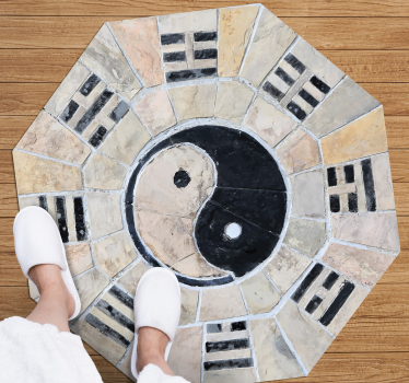 marble ying and yang texture rug - TenStickers