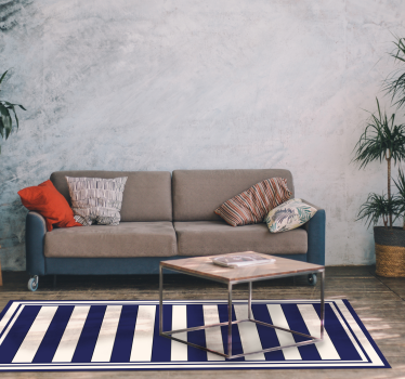 marine blue stripes rug - TenStickers