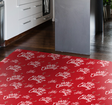 Merry christmas with reindeer chunks Christmas rug - TenStickers