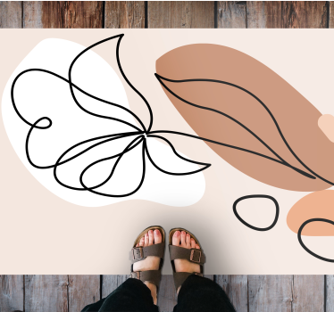 Minimalistic abstract green leaf design minimalist carpet - TenStickers