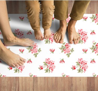 Minimalistic Shabby Chic pattern flower rug - TenStickers