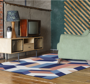 Modern 3d geometric vinyl carpet - TenStickers