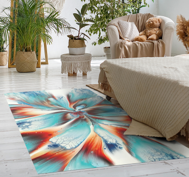 Modern art coloful flowers contemporary rugs - TenStickers