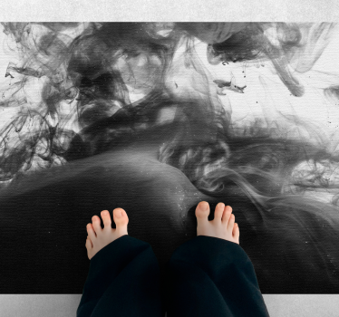 Monochrome Abstract Swirls marble vinyl rug - TenStickers
