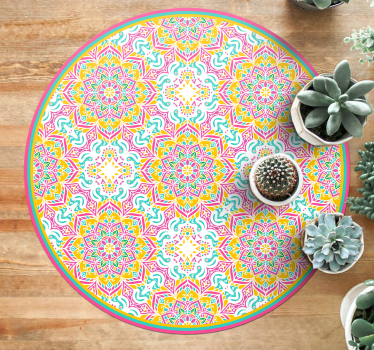 Colourful Mosaic mandala mat - TenStickers