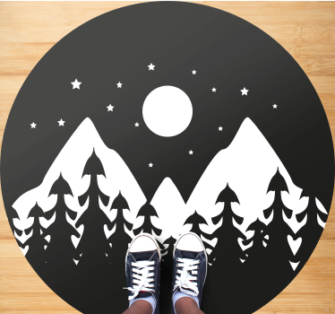 Mountains with pine trees contemporary rugs - TenStickers