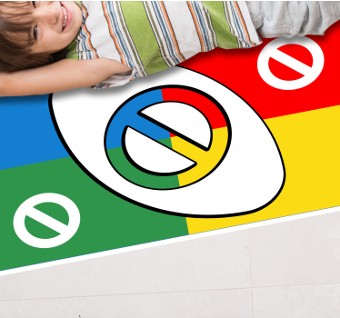 Multicolor stop UNO card with four parts bedroom carpet - TenStickers