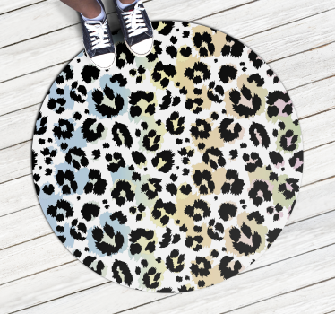 Multicolour leopard round vinyl carpet animal print carpet - TenStickers