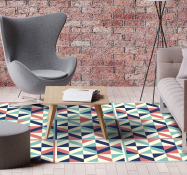 Multicolour rhomboid geometric vinyl carpet - TenStickers