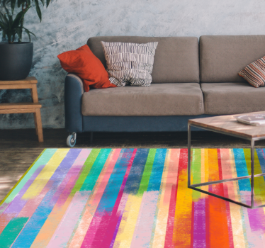 Multicolour strokes mosaic vinyl flooring - TenStickers