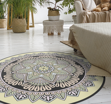 Multicoloured Mandala mosaic vinyl flooring - TenStickers