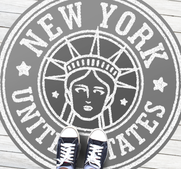 New York stamp retro rug - TenStickers