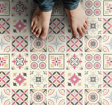 "Nicolle" collage tile vinyl carpet - TenStickers