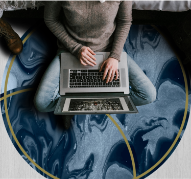 Abstract Marbled Circular Design marble vinyl rug - TenStickers