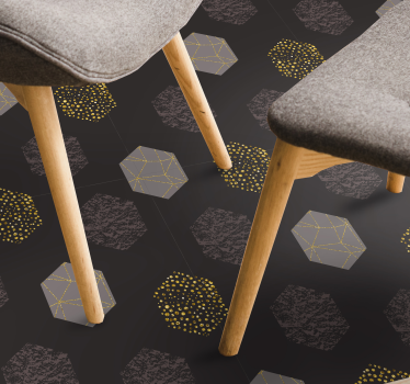 Nordic golden hexagons geometric carpets - TenStickers