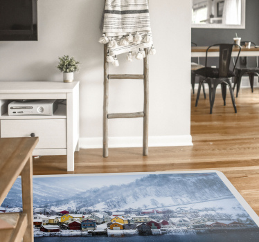 Norway fjord winter nature carpet - TenStickers