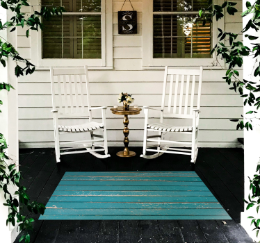 Old blue wood effect vinyl flooring - TenStickers