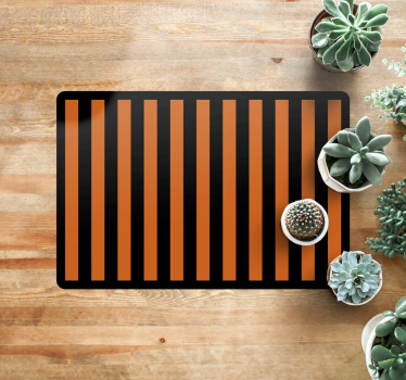 Orange and Black Striped halloween mats - TenStickers