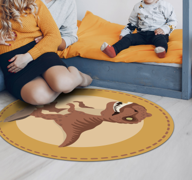 orange dinosaur background animal mat - TenStickers