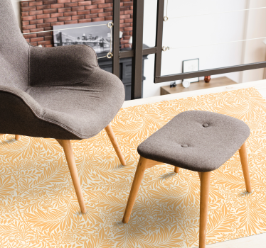 Orange flower vinyl rug - TenStickers